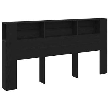 vidaXL Kopfteil Schrank Schwarz Eichen-Optik 200 x 18,5 x 102,5 cm
