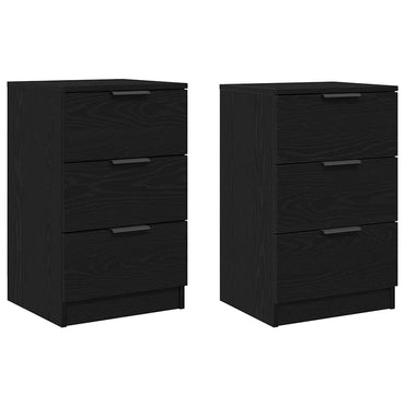 vidaXL Nachttisch 2 pcs Schwarz Eichen-Optik 40 x 65 x 65 cm