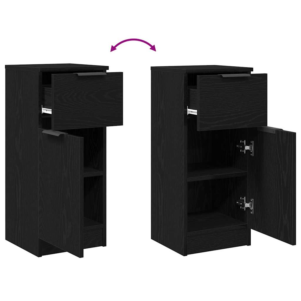 Sideboard Schwarz Eichen-Optik 30 x 30 x 70 cm Holzwerkstoff