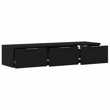 vidaXL Wandschrank Schwarz Eichen-Optik 102 x 30 x 20 cm Holzwerkstoff