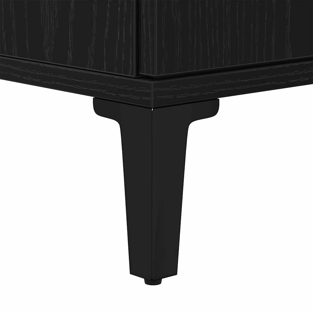 vidaXL Waschbeckenschrank mit Tür Schwarz Eichen-Optik 58 x 33 x 60 cm