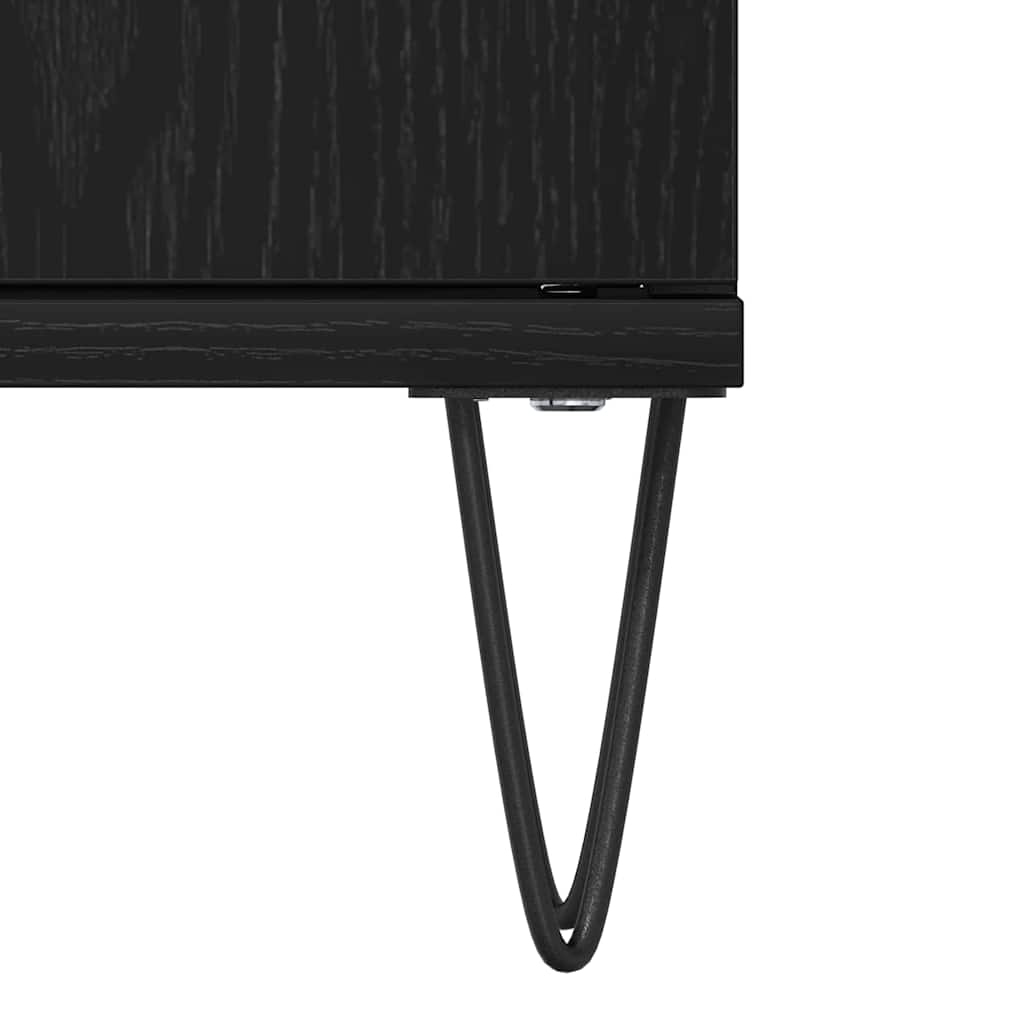 vidaXL Waschbeckenschrank mit Tür Schwarz Eichen-Optik 65 x 33 x 60 cm