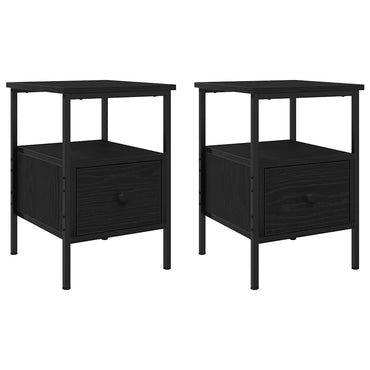 vidaXL Nachttisch 2 pcs Schwarz Eichen-Optik 34 x 36 x 50 cm
