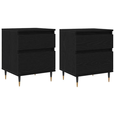 vidaXL Nachttisch 2 pcs Schwarz Eichen-Optik 40 x 35 x 50 cm