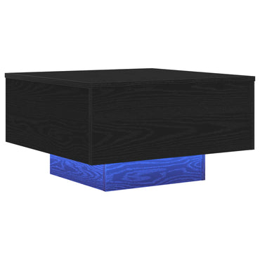 vidaXL Table basse noire aspect chêne 55 x 55 x 31 cm Bois d'ingénierie