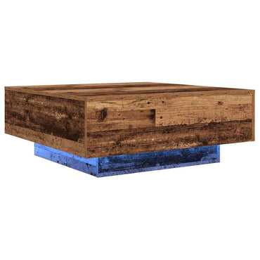 vidaXL Table basse Bois ancien et bleu 80 x 80 x 31 cm Bois d'ingénierie