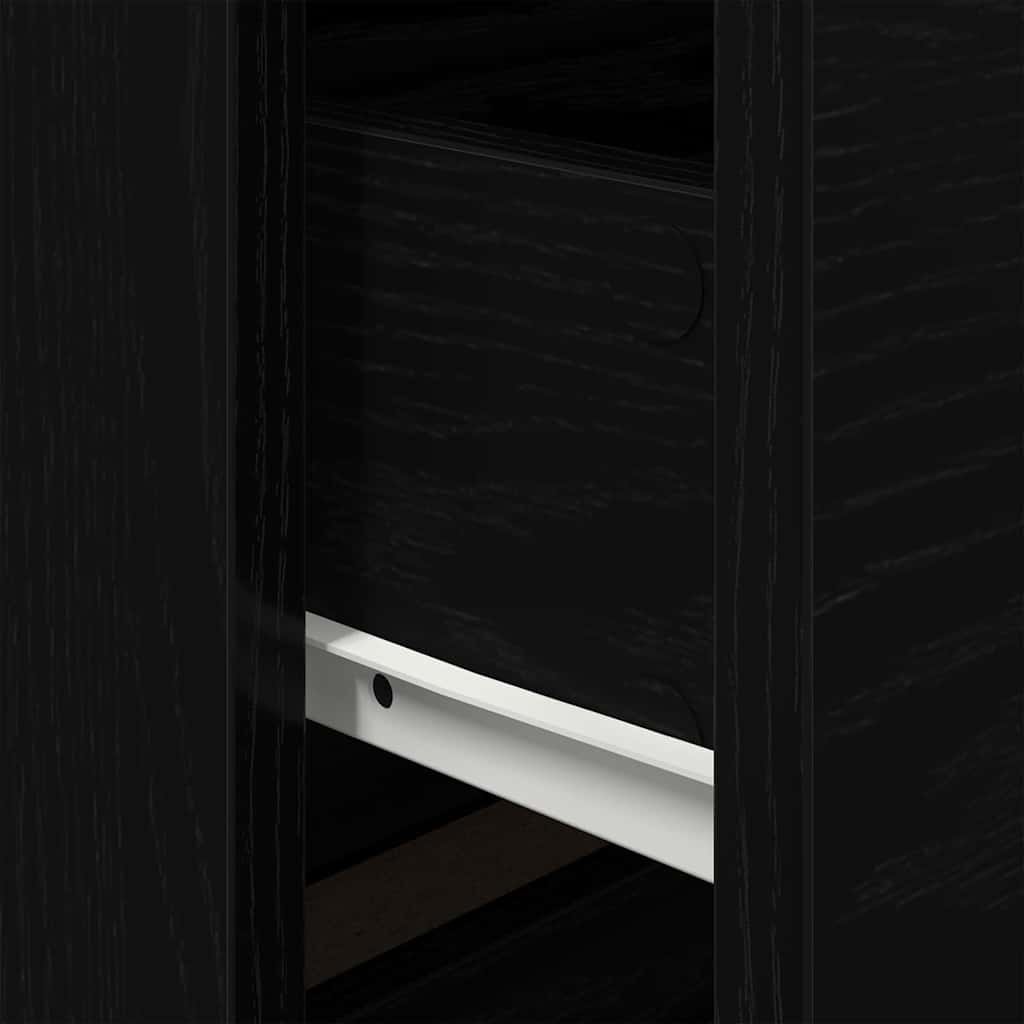 vidaXL Nachttisch 2 pcs Schwarz Eichen-Optik 50 x 39 x 41 cm