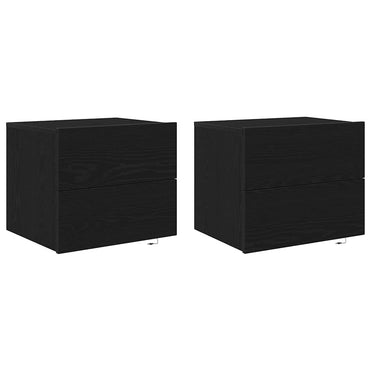 vidaXL Nachttisch 2 pcs Schwarz Eichen-Optik 50 x 39 x 41 cm