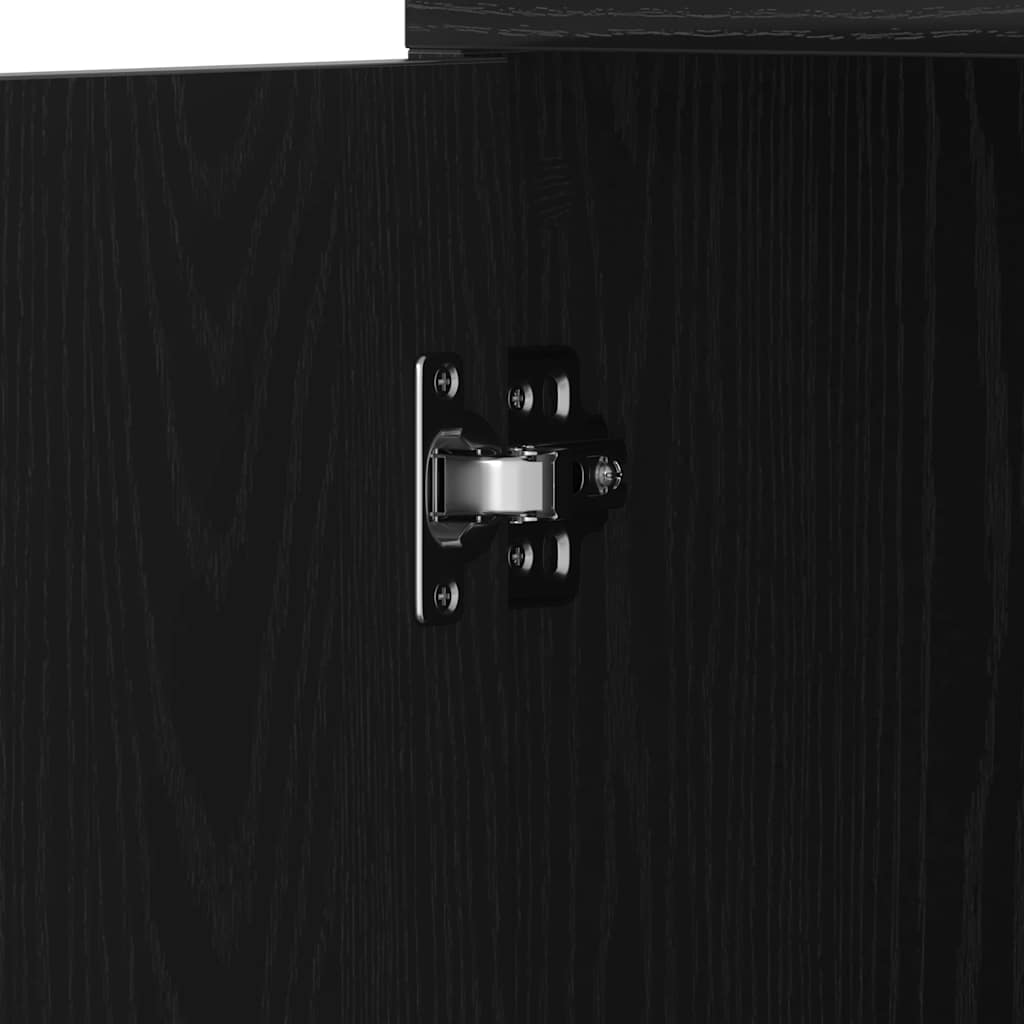 vidaXL Badschrank Schwarz Eichen-Optik 30x30x183,5 cm Holzwerkstoff