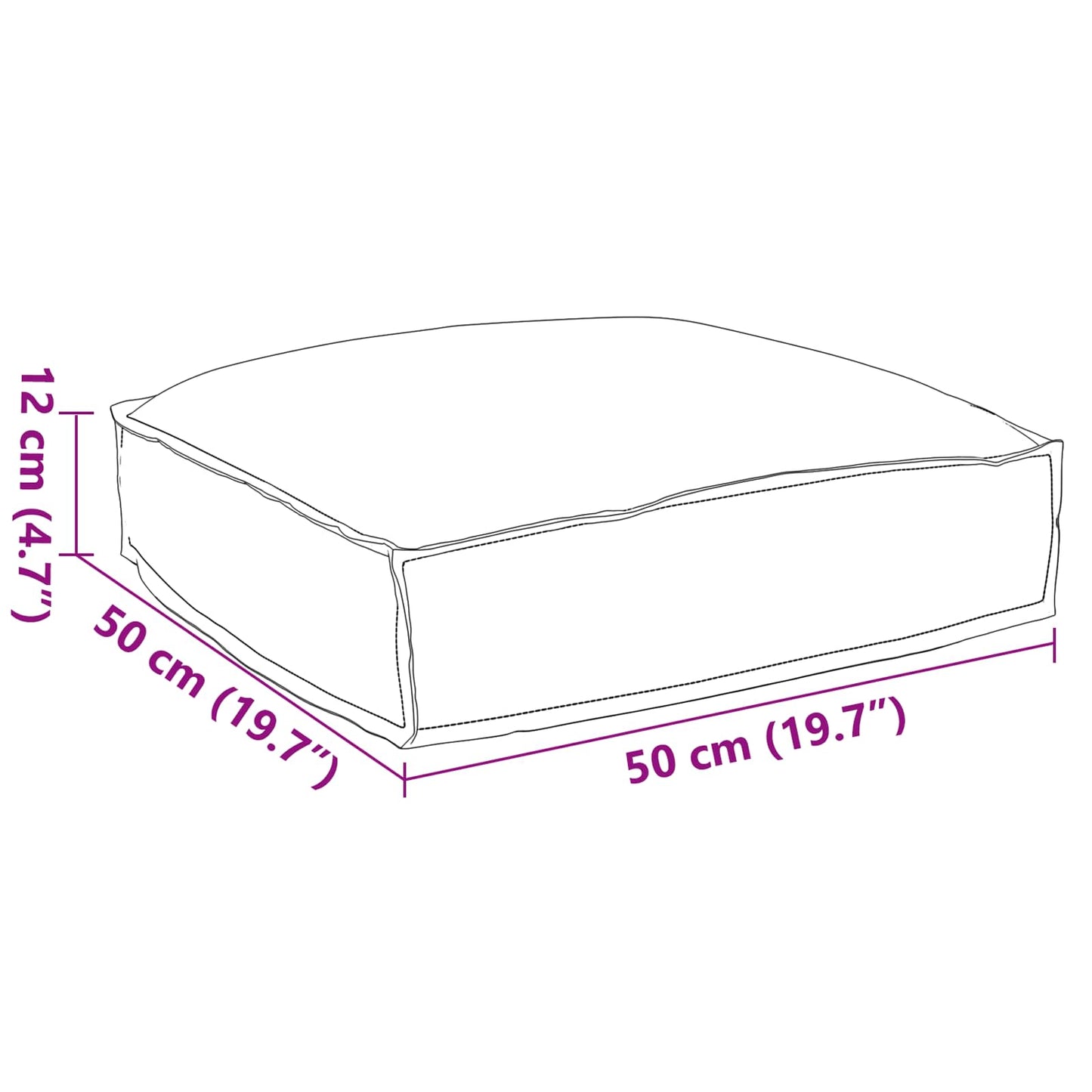 vidaXL Kissen Beige 50 x 50 x 12 cm Oxford-Stoff