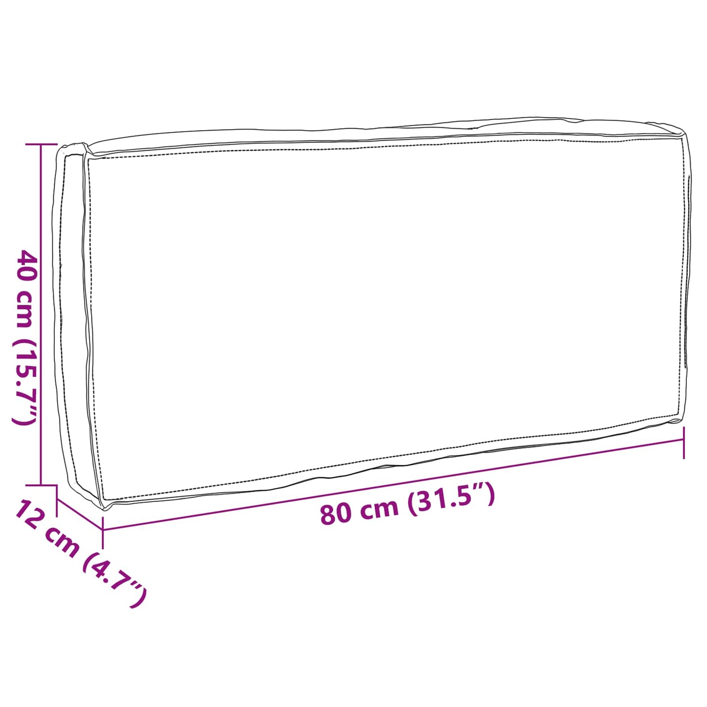 vidaXL Kissen Grau 80 x 40 x 12 cm Oxford-Stoff