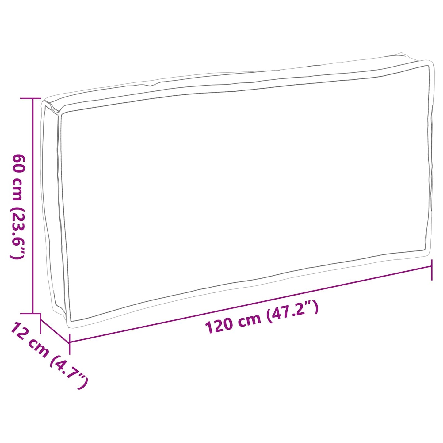 vidaXL Kissen Königsblau 120 x 60 x 12 cm Oxford-Stoff