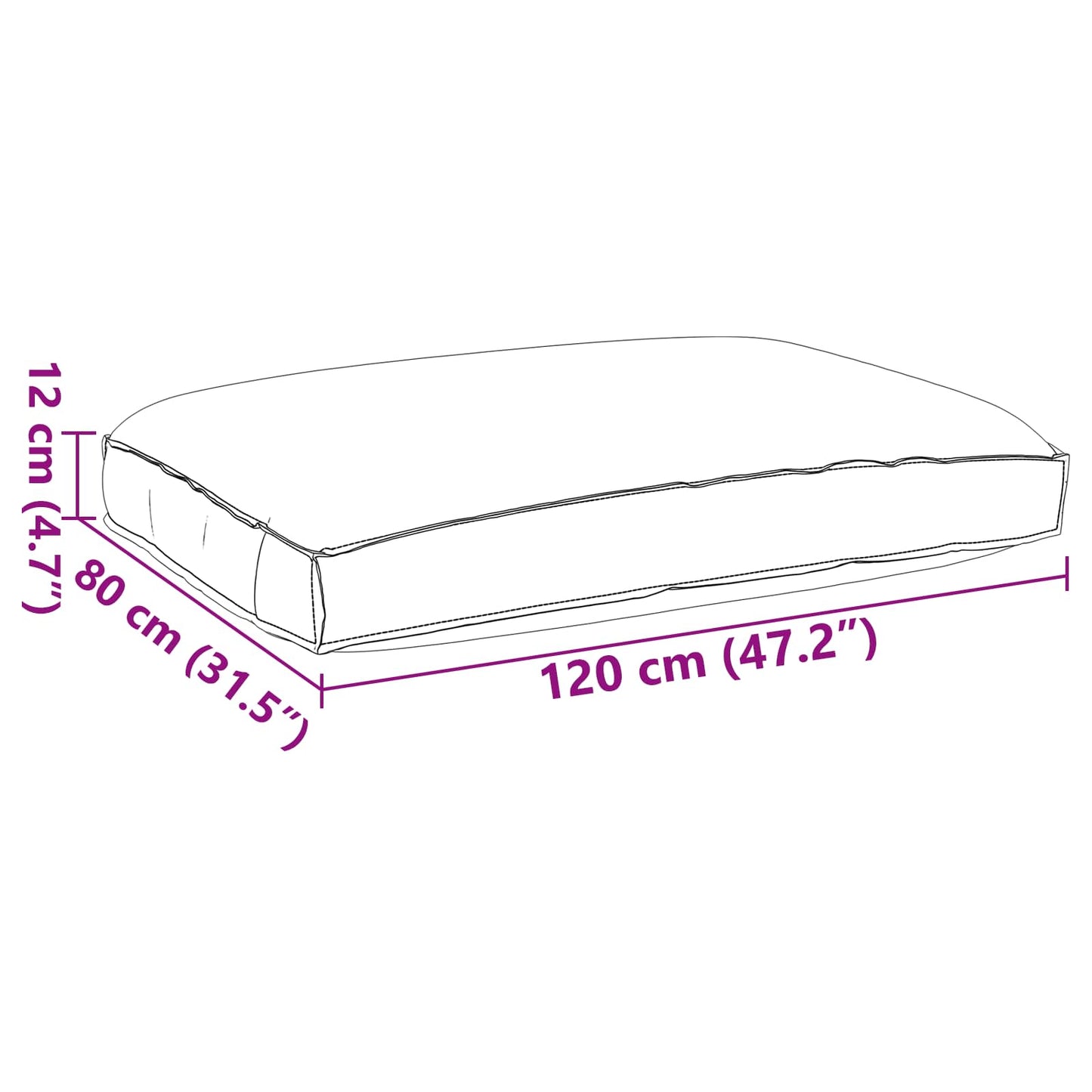 vidaXL Kissen Königsblau 120 x 80 x 12 cm Oxford-Stoff