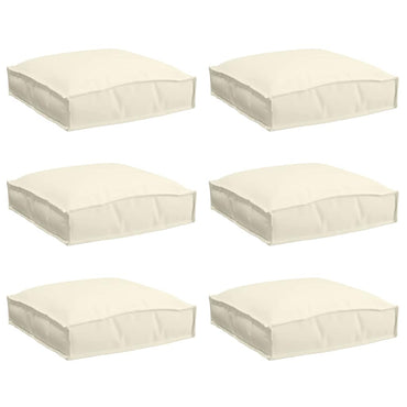vidaXL Kissen 6 pcs Creme 40 x 40 x 8 cm Oxford-Stoff