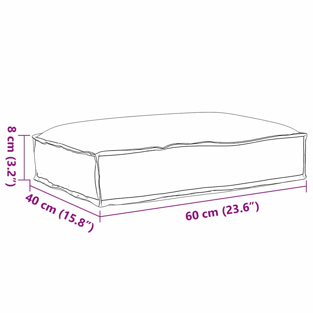vidaXL Palettkissen für geeigneten Sitz Anthrazit 60 x 40 x 8 cm