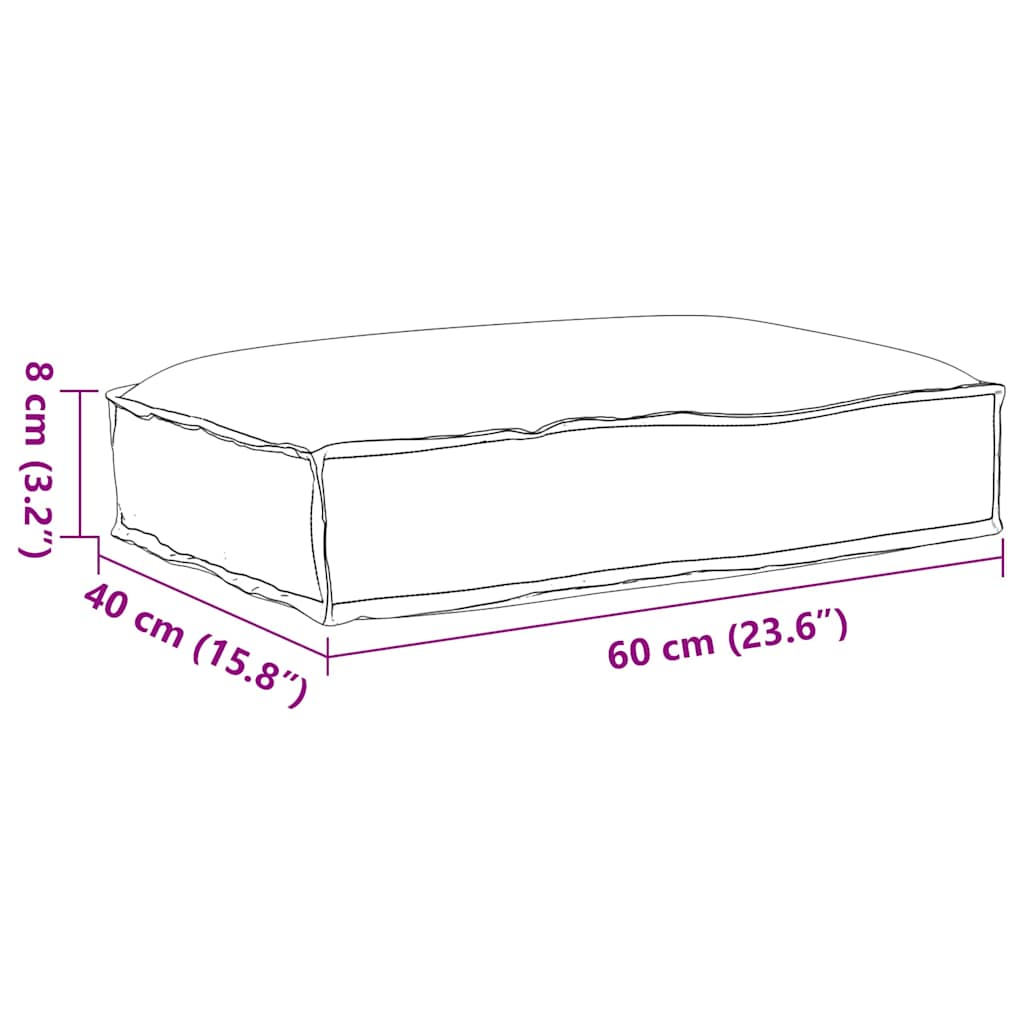 vidaXL Palettkissen für geeigneten Sitz Königsblau 60 x 40 x 8 cm
