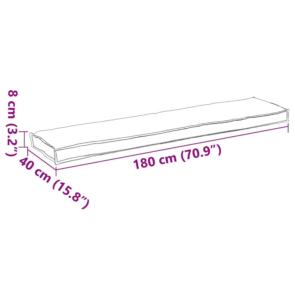 vidaXL Palettenkissen Creme 180 x 40 x 8 cm Oxford-Stoff