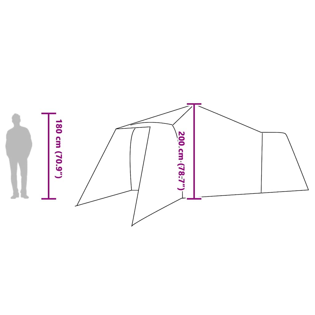 vidaXL Tipi Zelt mit Dach Grau und Orange 492 x 492 x 275 cm Stoff