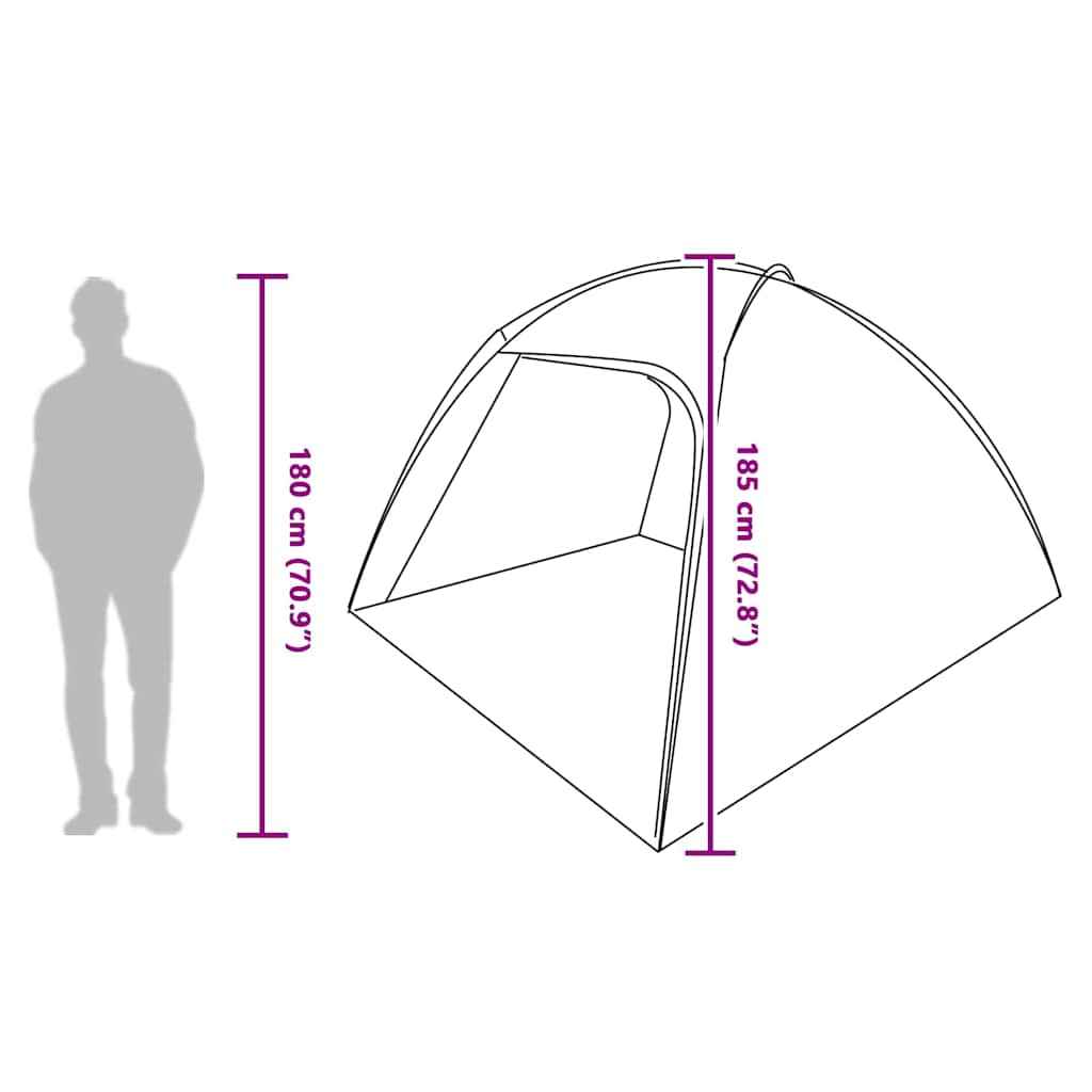 vidaXL Zelt Hütte Grün 370 x 230 x 185 cm Polyester und Fiberglas