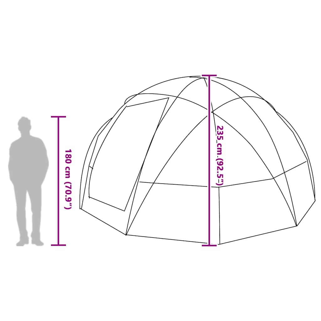 vidaXL Campingzelt mit Dach Grün 475 x 475 x 235 cm Polyester