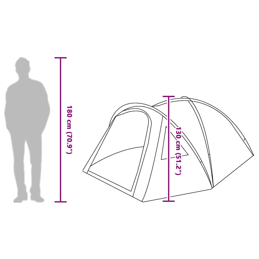 vidaXL Campingzelt Grau und Orange 308 x 268 x 130 cm Polyester