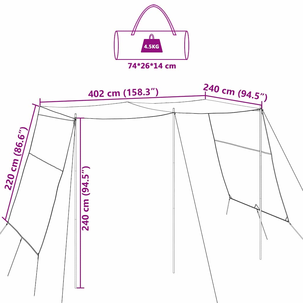 vidaXL Bâche imperméable avec toit