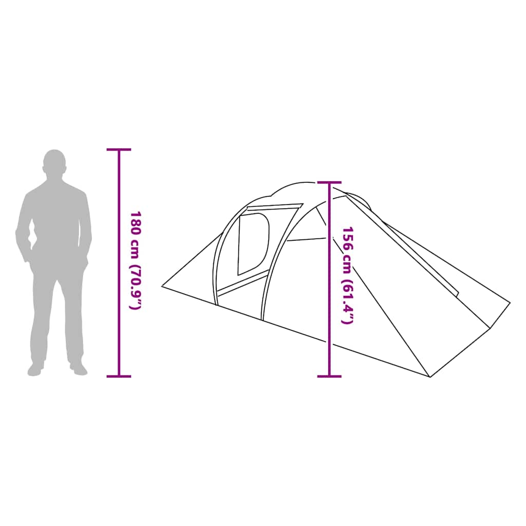vidaXL Tunnelzelt mit Dach Grau und Orange 510 x 240 x 156 cm Taft