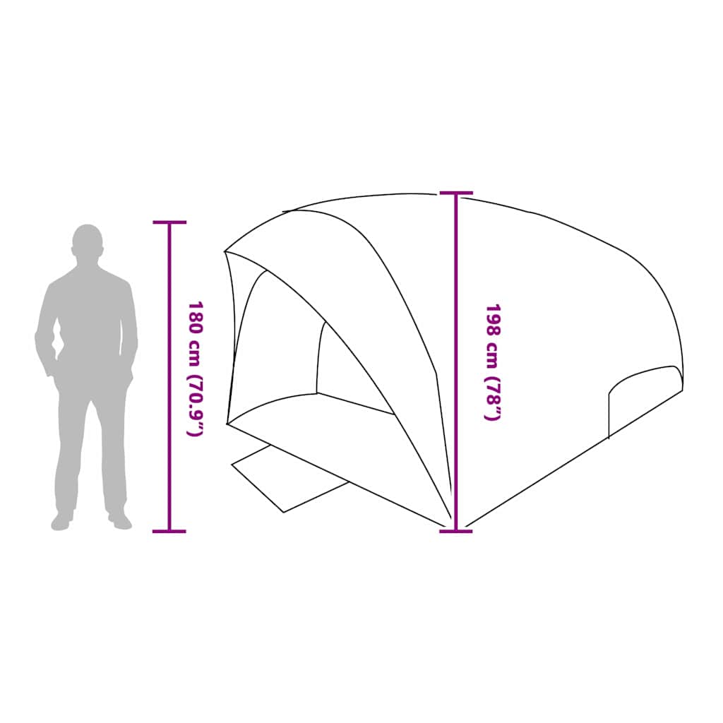vidaXL Tunnelzelt mit Dach Grau und Orange 410 x 285 x 198 cm Taft