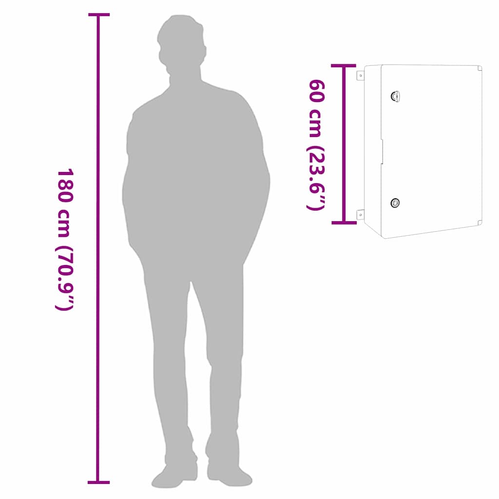 Steuerungsschrank Grau 47 x 20 x 50 cm ABS Kunststoff