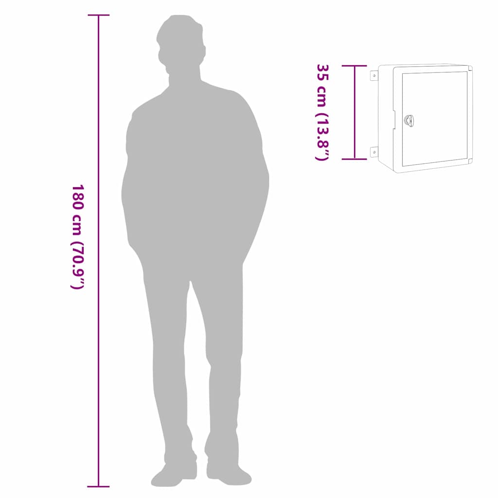 Steuerungsschrank Grau 37 x 16,5 x 35 cm ABS Kunststoff