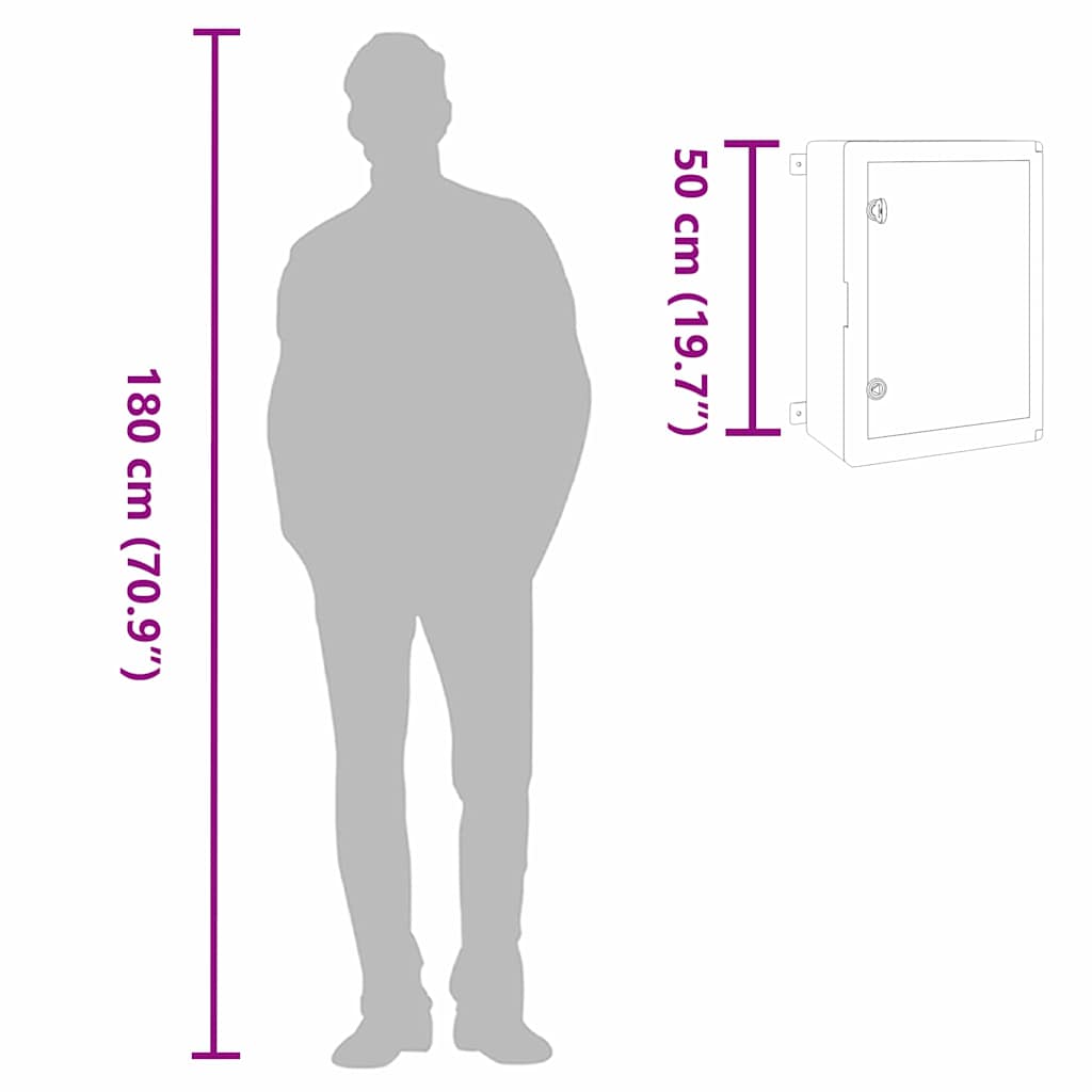 Steuerungsschrank Grau 47 x 24 x 50 cm ABS Kunststoff