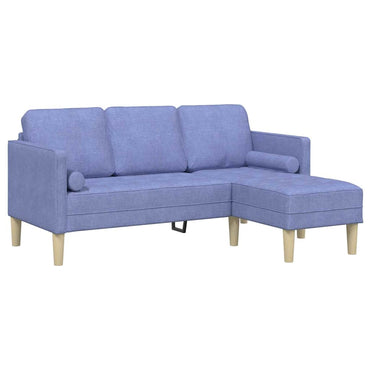 vidaXL Sofa Set mit Kissen Jeans blau 173 x 131 x 67 cm Polyester