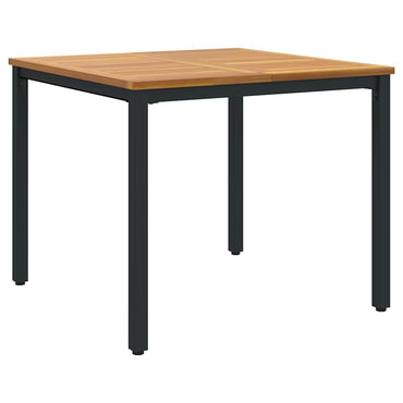 vidaXL Tisch für Outdoor Natürlich und Schwarz 90 x 90 x 75 cm