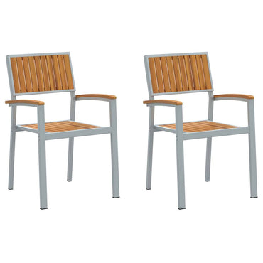 vidaXL Stapelstuhl 2 pcs Braun 56 x 57 x 87 cm Massivholz Akazie