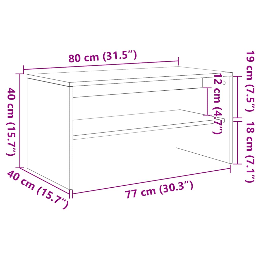vidaXL TV-Schrank Räuchereiche 80x40x40 cm Holzwerkstoff