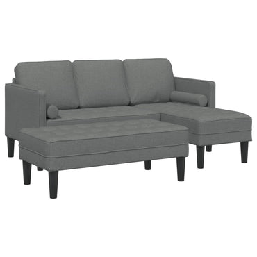 vidaXL Ensemble de canapés avec coussins 2 pcs Gris foncé Polyester