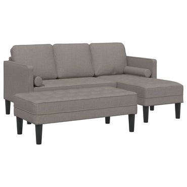 vidaXL Ensemble de canapés avec coussins 2 pcs Taupe Polyester