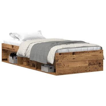vidaXL Bettgestell ohne Matratze Altholz-Optik 75x190 cm Holzwerkstoff