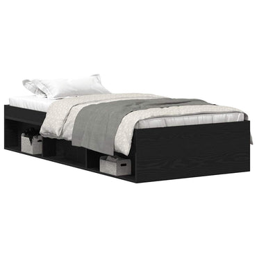 vidaXL Bettgestell ohne Matratze Schwarz Eichen-Optik 75x190 cm