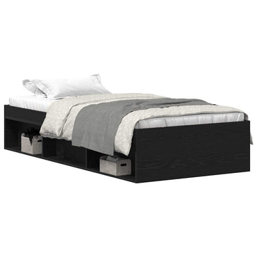 vidaXL Cadre de lit sans matelas Noir aspect chêne 90x190 cm