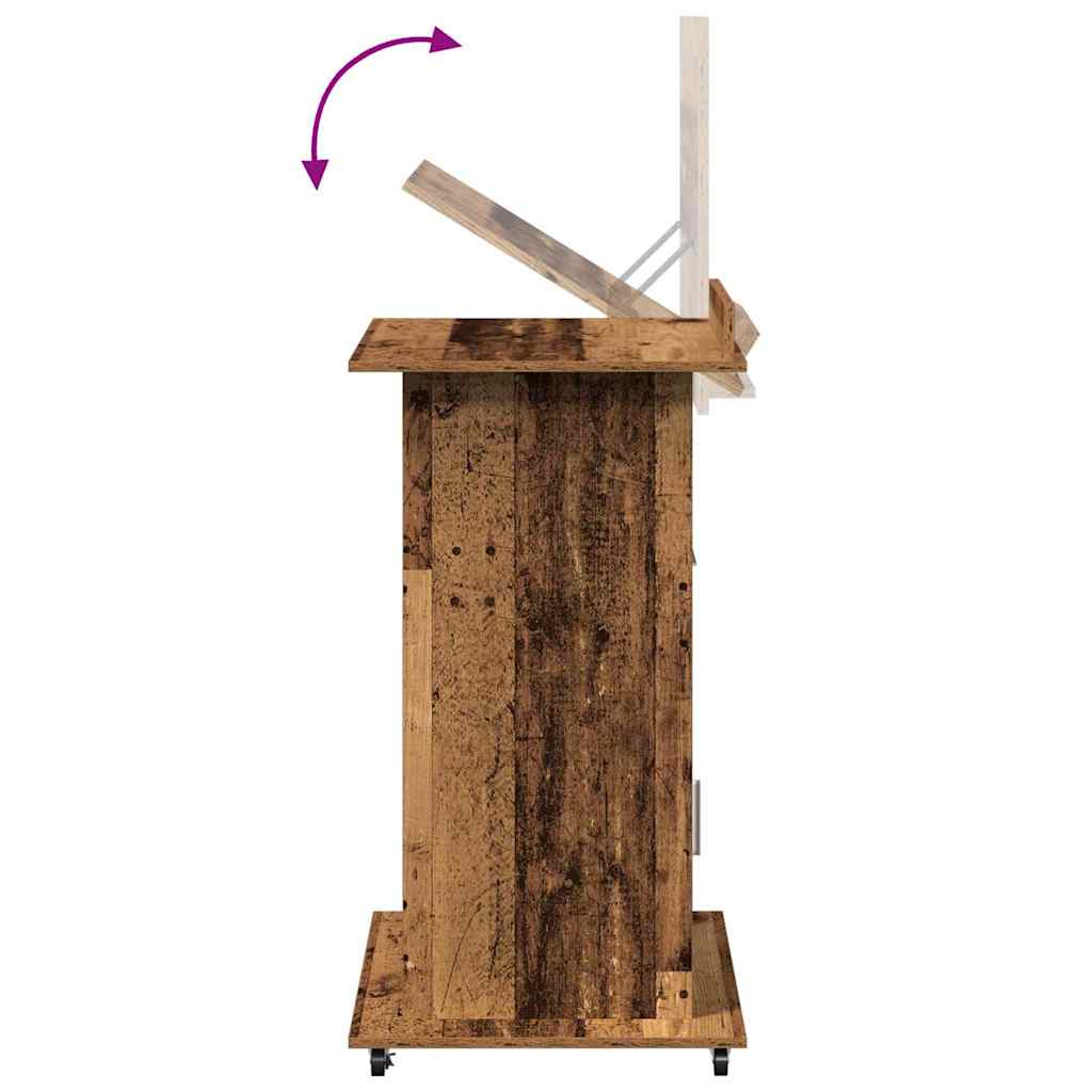 vidaXL Podium mit Schubladen Altholz 55 x 55 x 107 cm Holzwerkstoff