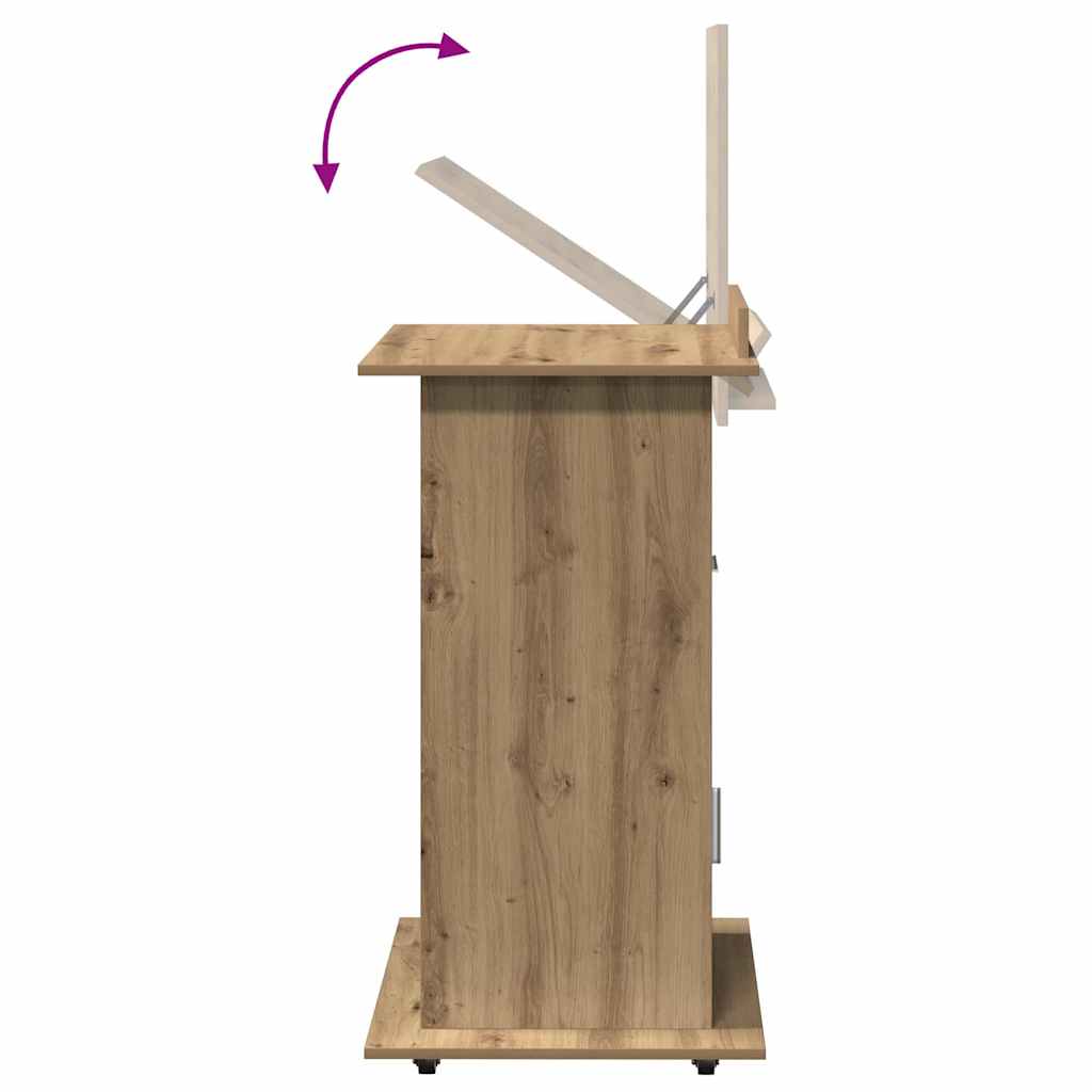 vidaXL Podium mit Regal Artisan-Eiche 55 x 55 x 107 cm Holzwerkstoff