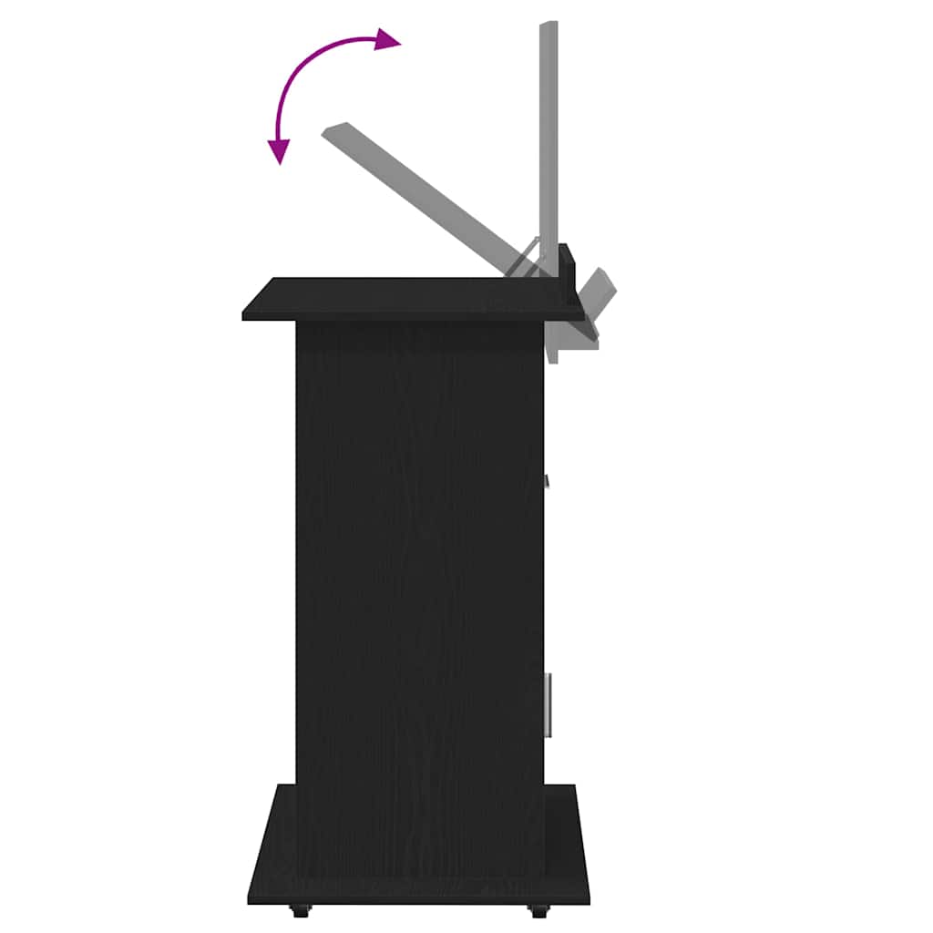 vidaXL Podium Schwarz Eichen-Optik 55 x 55 x 107 cm Holzwerkstoff