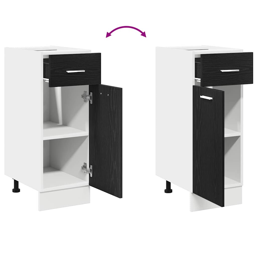 vidaXL Hängeschrank mit Regal Schwarz Eichen-Optik 30 x 46 x 81,5 cm