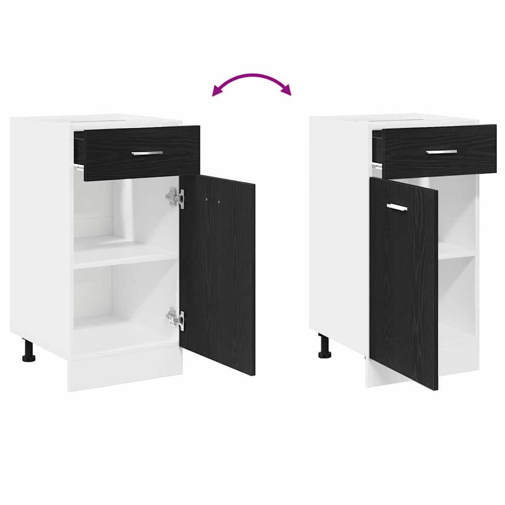 vidaXL Hängeschrank mit Regal Schwarz Eichen-Optik 40 x 46 x 81.5 cm