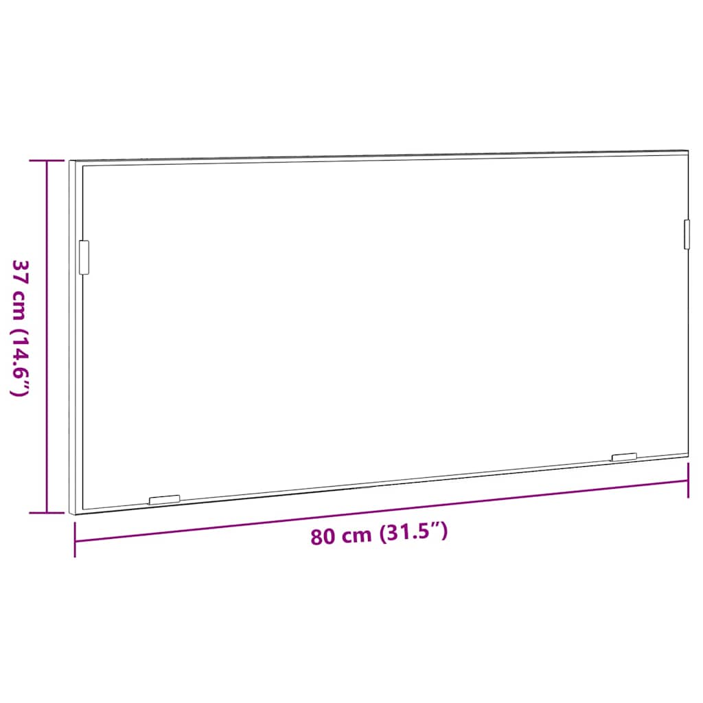 vidaXL Spiegel mit LED-Lichtleisten Schwarz Eichen-Optik 80 x 37 cm