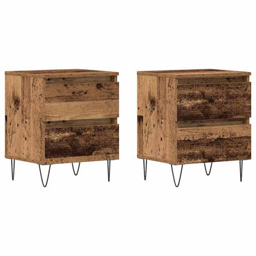 vidaXL Nachttisch 2 pcs Altholz 40 x 35 x 50 cm Holzwerkstoff