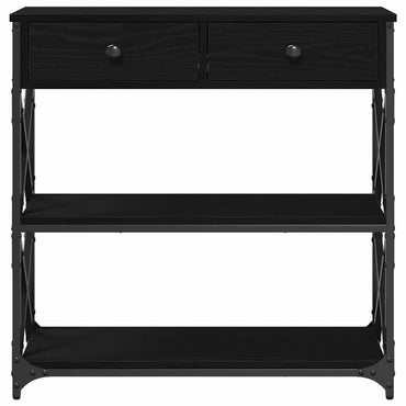 vidaXL Console Table avec étagère Noir aspect chêne 75 x 28 x 75 cm