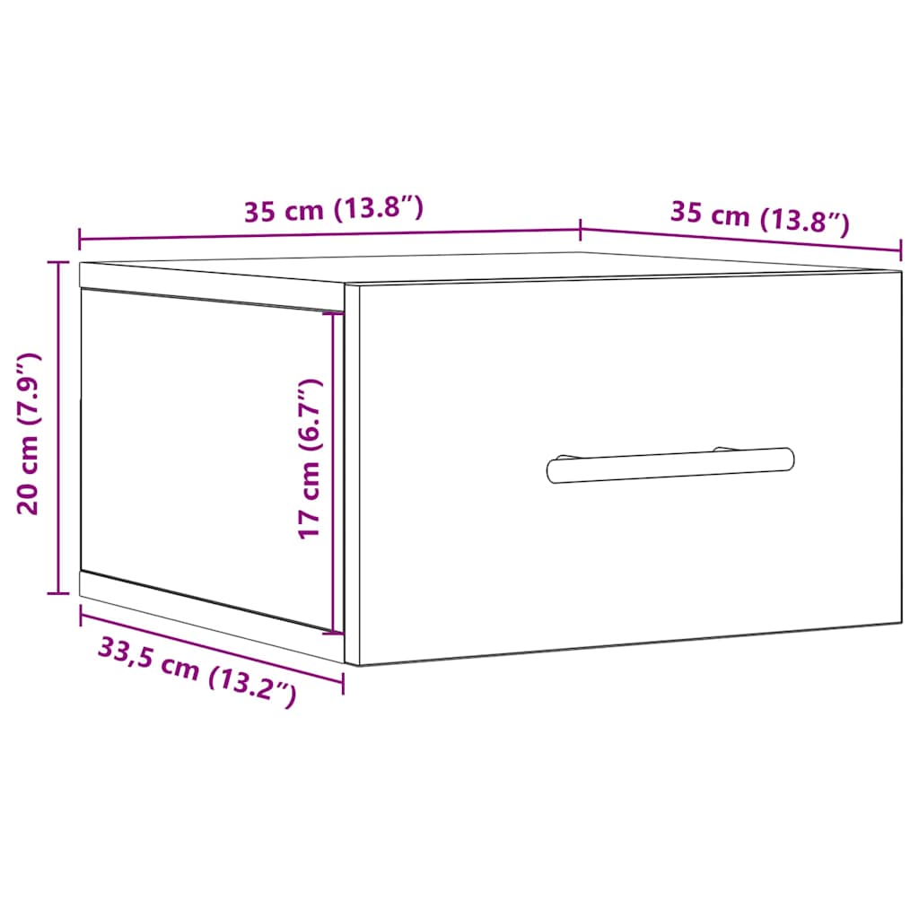 vidaXL Nachttisch 2 pcs Artisan-Eiche 35 x 35 x 20 cm Holzwerkstoff