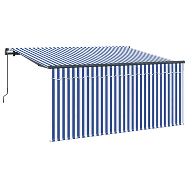 vidaXL Einziehbare Markise Blau und Weiß 300 x 200 cm